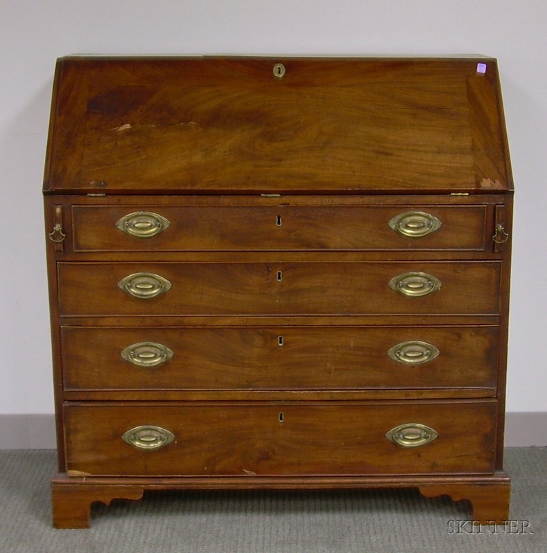 Appraisal: th Century English Mahogany and Mahogany Veneer Slant-lid Desk wd