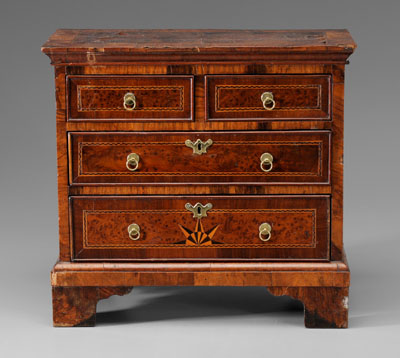 Appraisal: Fine George I Inlaid Miniature Chest th or th century