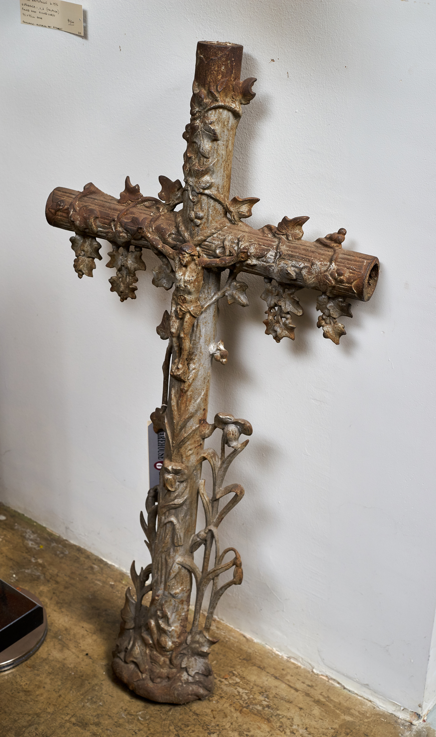 Appraisal: AN IMPRESSIVE th CENTURY FRENCH CAST IRON CRUCIFIX Beautifuly cast