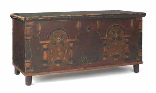 Appraisal: Berks County Pennsylvania painted dower chest late th c inscribed