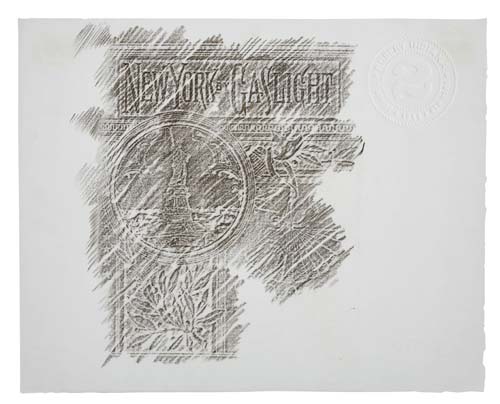 Appraisal: ROBERT INDIANA New York by Gaslight Crayon rubbing on BFK