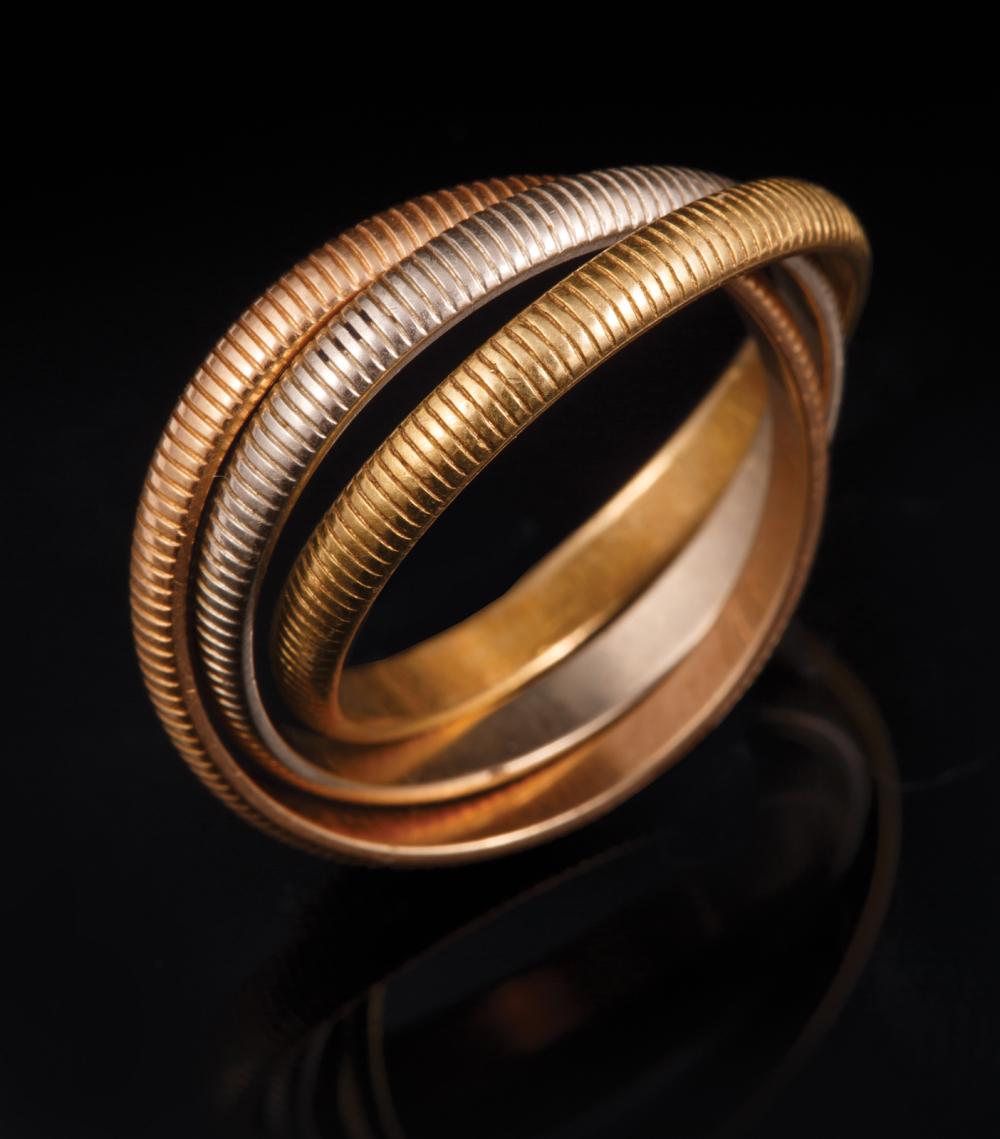 Appraisal: Cartier kt Tricolor Gold Trinity Ring comprised of three interlocking