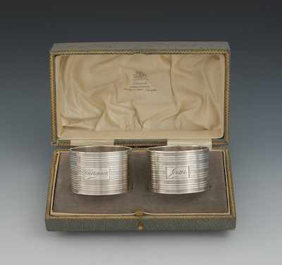 Appraisal: A Pair of English Sterling Silver Napkin Rings by Atkin