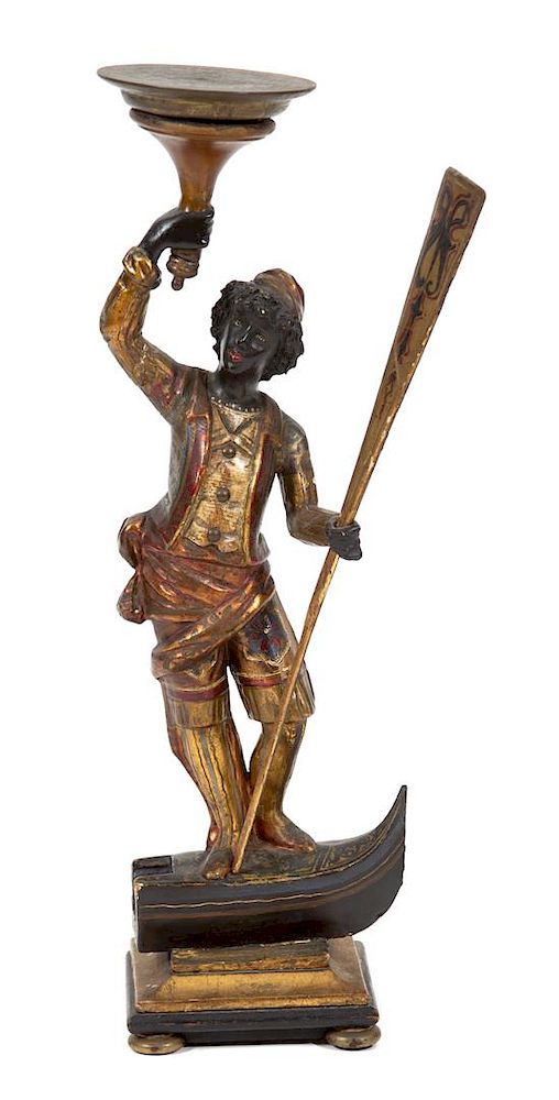 Appraisal: A Venetian Painted Blackamoor Height inches A Venetian Painted Blackamoor