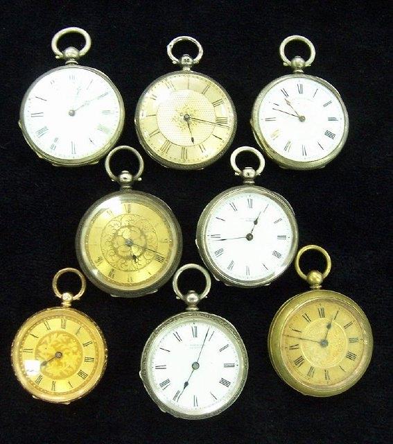 Appraisal: Eight ladies' open faced pocket watches various