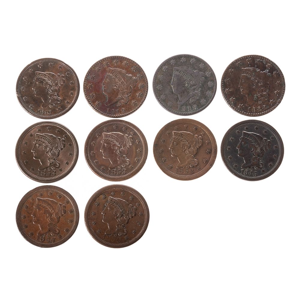 Appraisal: A Nice Group of Ten Large Cents - Small Date