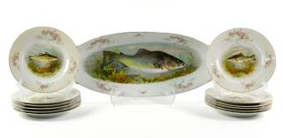 Appraisal: AN AUSTRIAN PORCELAIN FISH SERVICE FOR TWELVE LS S CARLSBAD