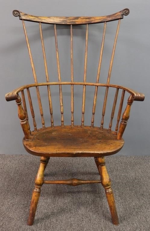 Appraisal: Philadelphia Windsor comb-back armchair th c ex-collection of George Horace