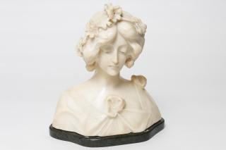 Appraisal: Italian Alabaster Bust Style of Adolfo Cipriani Antique Italian th