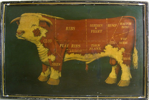 Appraisal: Painted butcher trade sign mid th c x