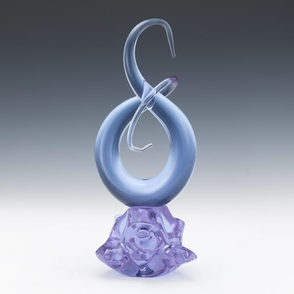 Appraisal: SANDRO FRATTIN MURANO GLASS KNOT SCULPTURE x Abstract light purple