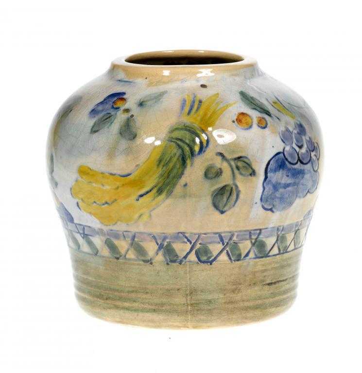 Appraisal: A ROYAL DOULTON EARTHENWARE JAR DESIGNED BY SIR FRANK BRANGWYN