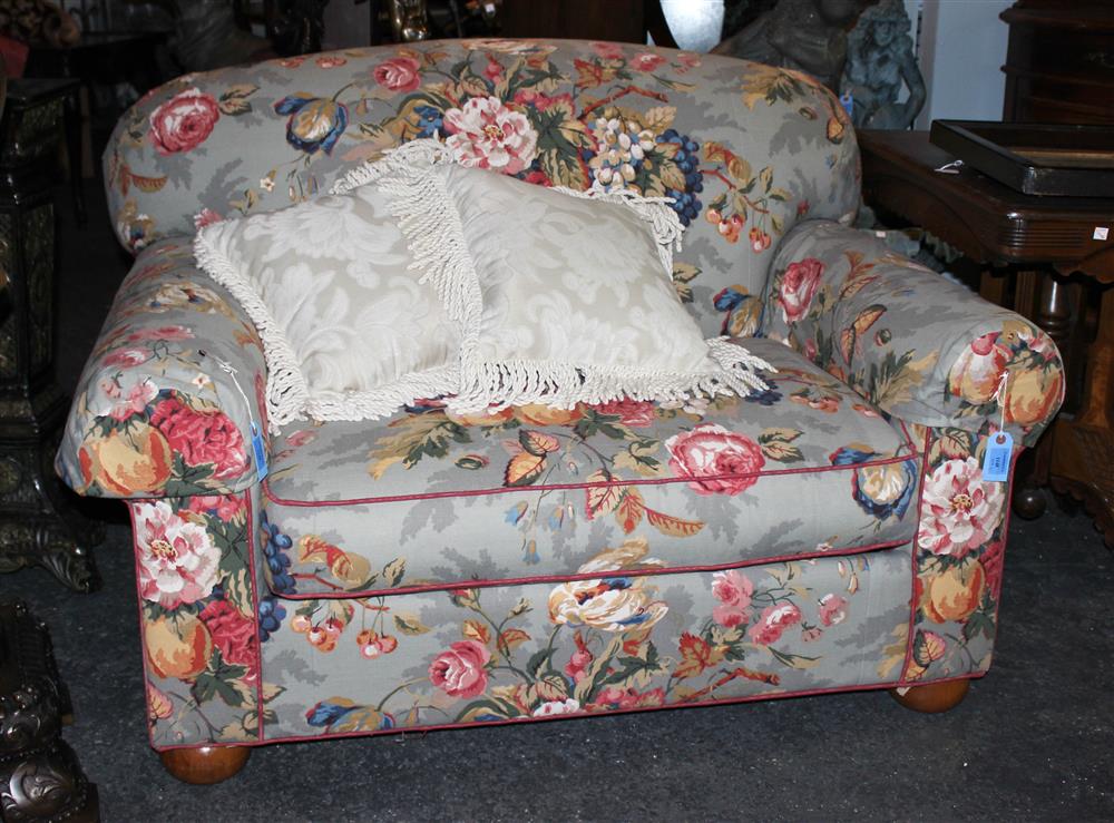 Appraisal: C R LAINE OVERSIZED CLUB CHAIR WITH PULL OUT MATTRESS