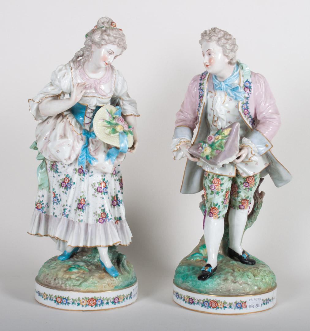 Appraisal: Pair of German porcelain figures first quarter- th century modeled