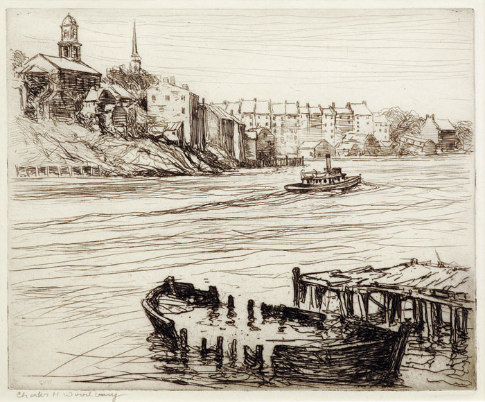 Appraisal: CHARLES H WOODBURY AMERICAN - PORTSMOUTH Etching on paper x