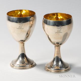 Appraisal: Two George II Sterling Silver Goblets London - lacking or