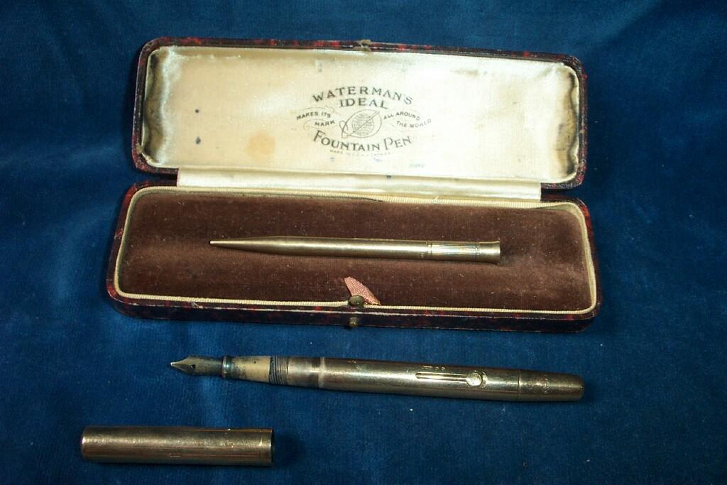 Appraisal: A ct gold Waterman's Ideal fountain pen in original case