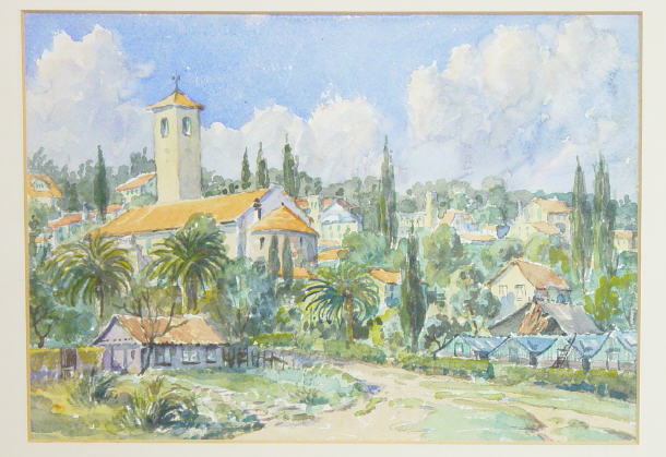 Appraisal: Unsigned watercolour of a Mediterranean town cm x cm