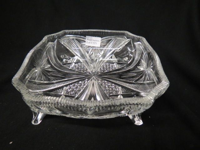 Appraisal: Cut Glass Footed Dish brilliant period square