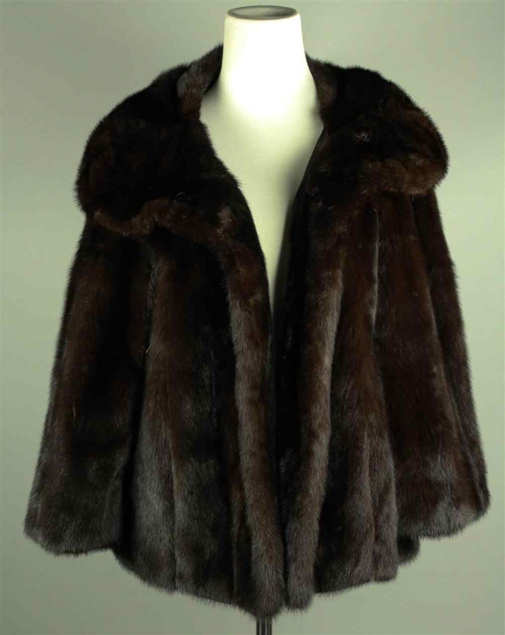 Appraisal: JULIUS GARFINCKEL DARK MINK EVENING JACKET with wide portrait collar