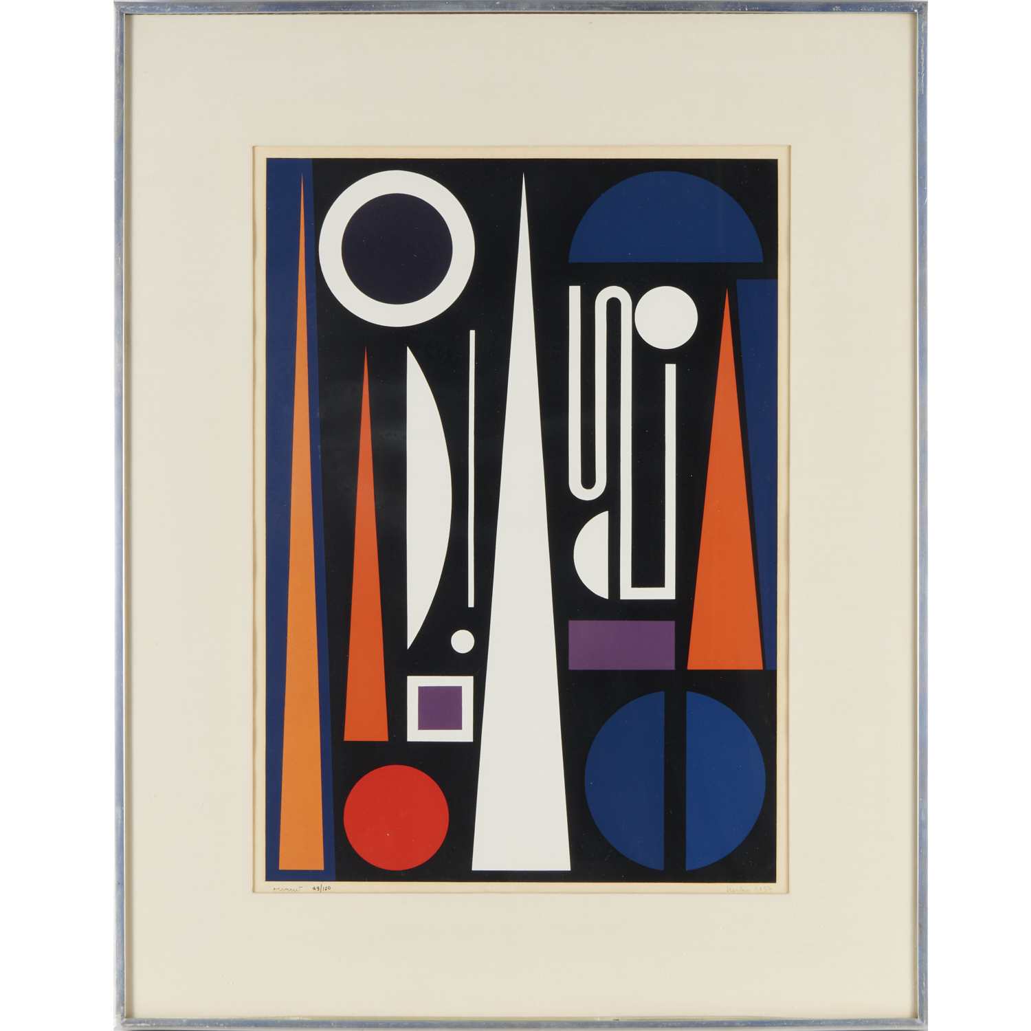 Appraisal: AUGUSTE HERBIN COLOR SILKSCREEN Auguste Herbin French - Minuit pen