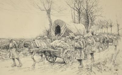 Appraisal: Kerr Eby American - Machine Gunners Ink on paper with