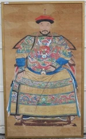 Appraisal: CHINESE PAINTING ON SILK OF A HIGH RANKINGGENERAL IN SUMMER