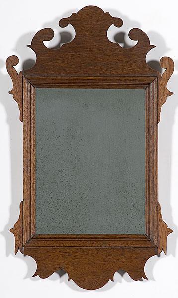 Appraisal: SMALL CHIPPENDALE MAHOGANY MIRROR America ca mahogany A small Chippendale