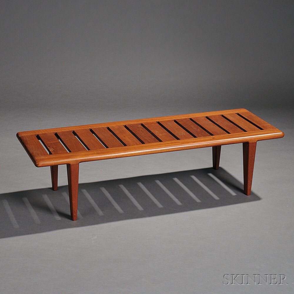 Appraisal: Hans Wegner Johannes Hansen Bench Teak Denmark Rectangular top with