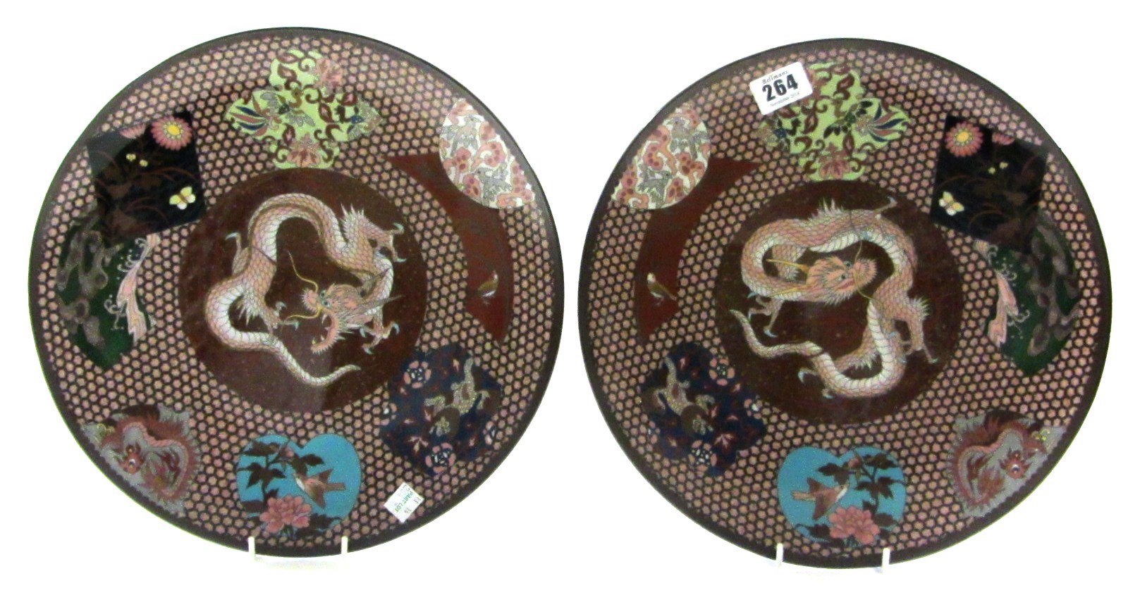 Appraisal: A pair of Japanese cloisonne dishes Meiji period each with