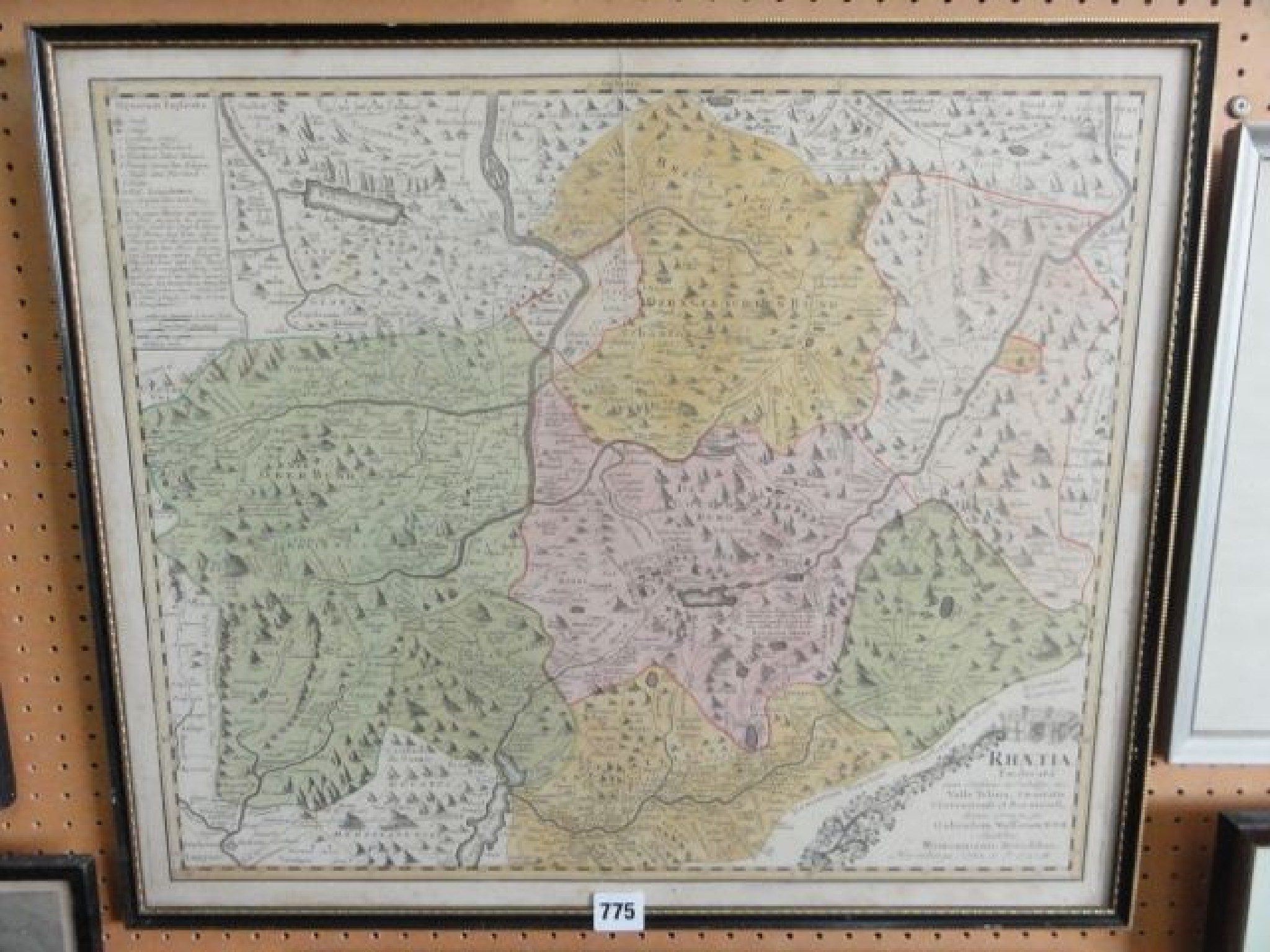 Appraisal: An th century coloured map of the Alpine region including