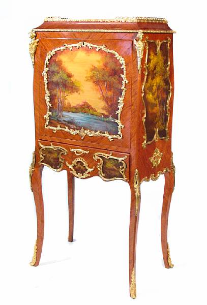 Appraisal: A Louis XV style paint decorated cabinet height ft in