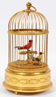 Appraisal: REUGE SWISS BRASS BIRD CAGE AUTOMATON MUSIC BOX REUGE SWISS