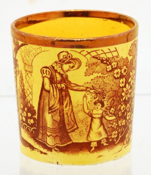 Appraisal: Canary child's cup with scene of mother and child in