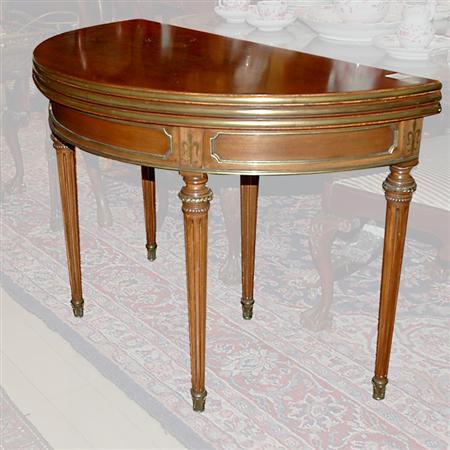 Appraisal: Louis XVI Brass Bound Mahogany Triple-Top Games Table Estimate -