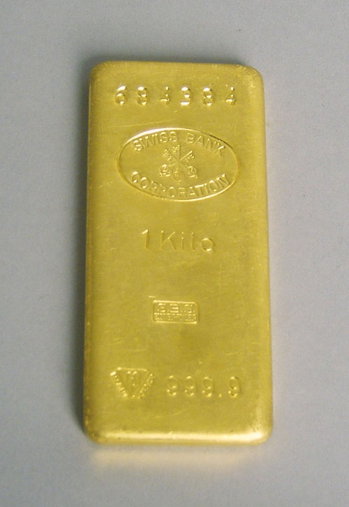 Appraisal: K one kilo gold bar impressed Swiss Bank Corporation Kilo