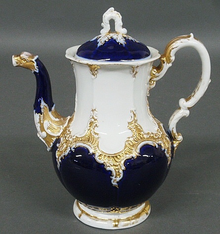 Appraisal: - Meissen cobalt blue and white porcelain coffeepot late th