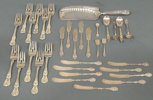 Appraisal: Eleven Dominic Haff Kings pattern sterling silver salad forks l