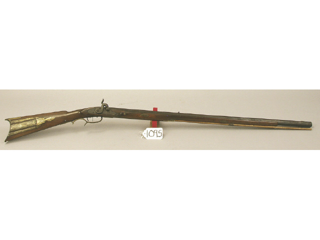 Appraisal: Kentucky full stock cal squirrel rifle with brass furniture patch