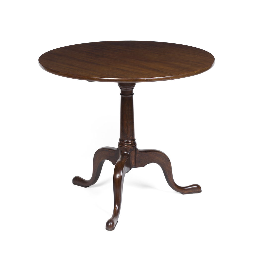 Appraisal: GEORGIAN MAHOGANY TILT TOP TABLE TH CENTURY the circular tilt