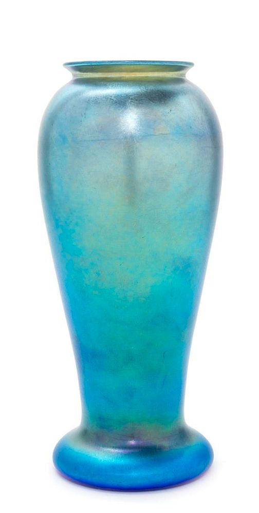 Appraisal: Tiffany Studios American Early th Century Blue Vase Tiffany Studios