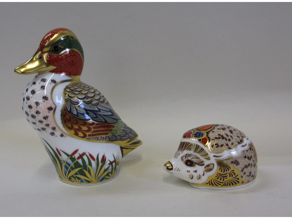 Appraisal: Two Royal Crown Derby paperweights including Green Winged Teal and