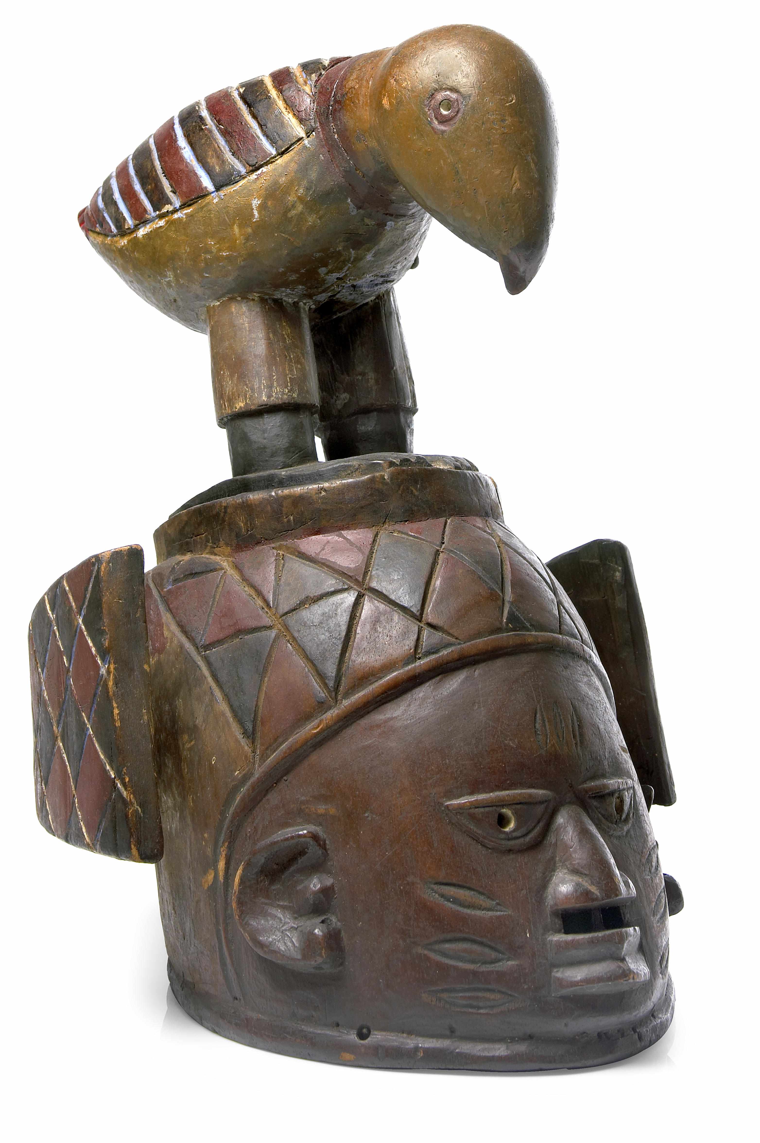 Appraisal: A Yoruba Gelede Mask Nigeria height in the hollowed domed