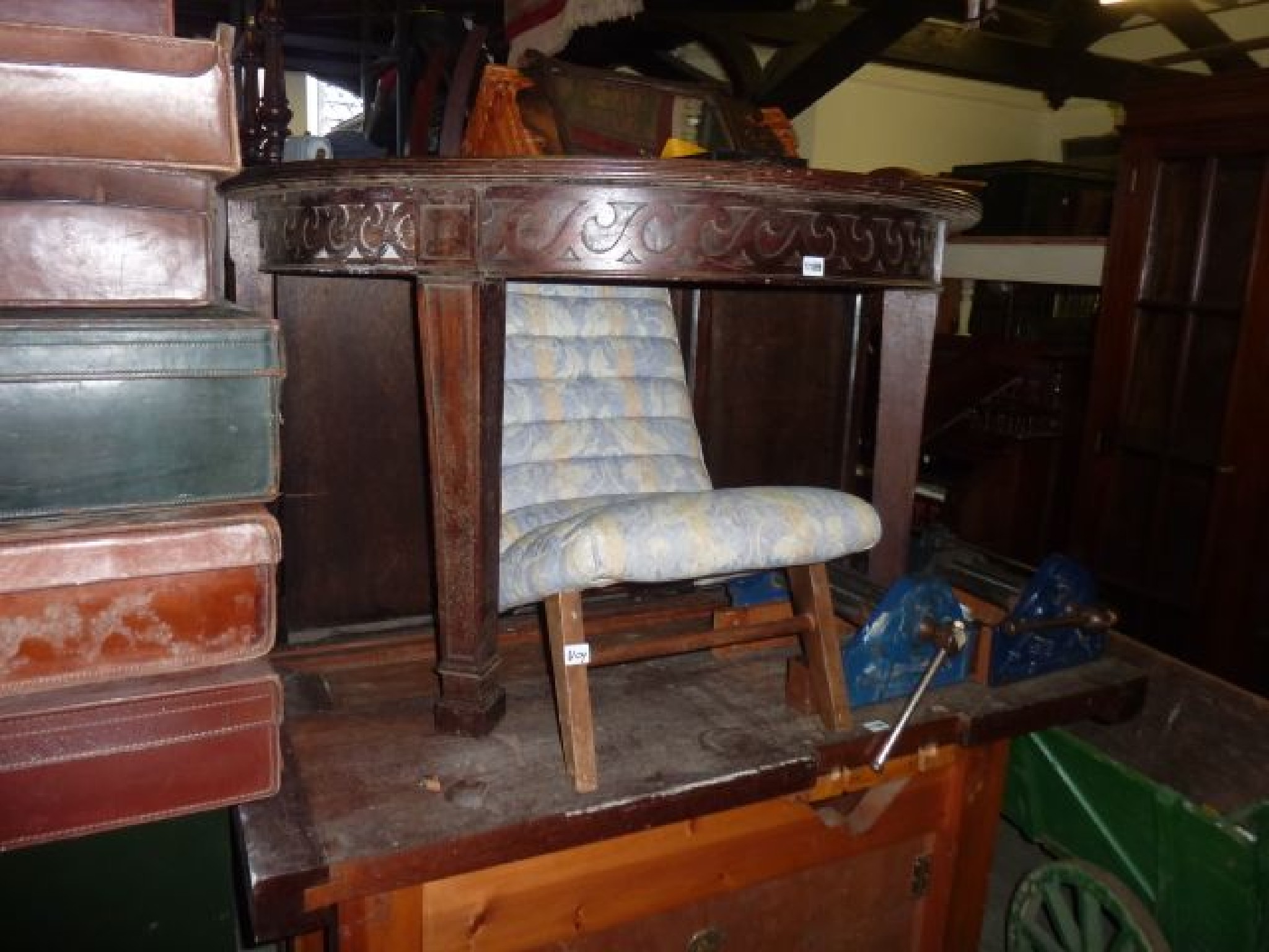 Appraisal: An Edwardian mahogany D end side table raised on two