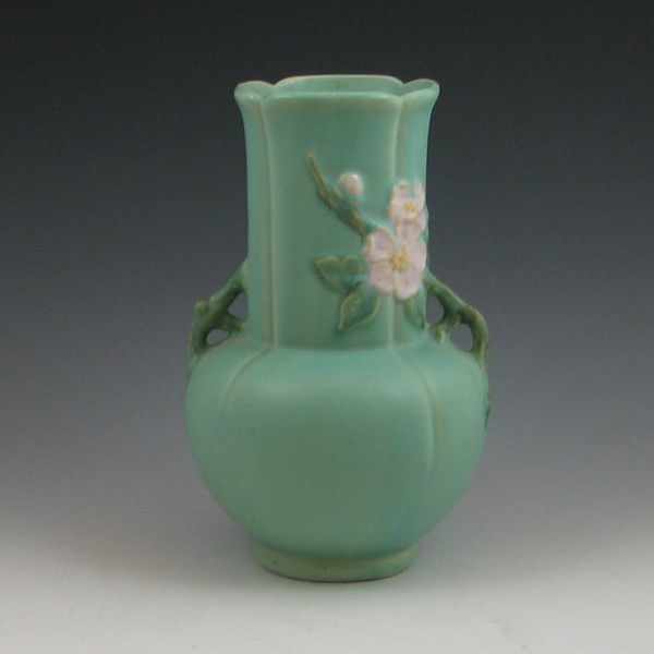 Appraisal: Weller Floral handled vase Marked Weller F- Mint '' tall