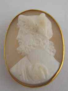 Appraisal: A small cameo of a classical figure set in yellow