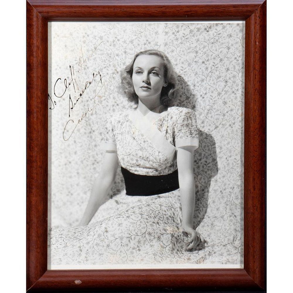 Appraisal: Carole Lombard Original autographed inscribed photograph Size x Condition Showing