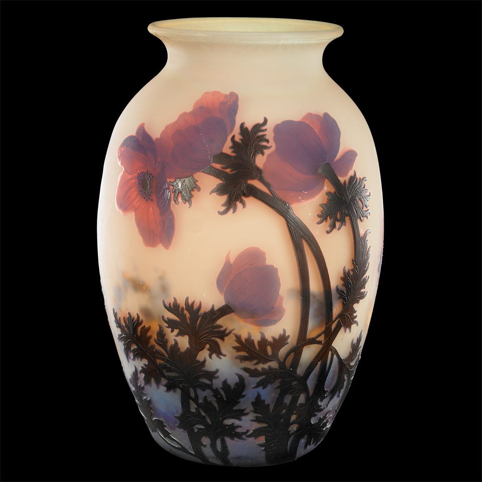 Appraisal: Muller Fr res Cameo Glass Vase cameo mark MULLER FRES