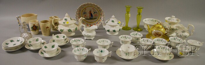 Appraisal: Group of English and Continental Ceramics and Three Glass Table