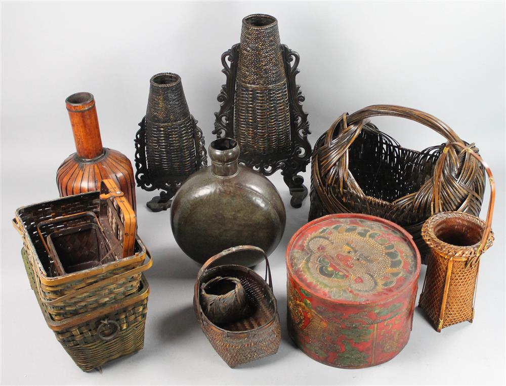 Appraisal: COLLECTION OF ASIAN BASKETS AND OTHER VESSELS including ten assorted